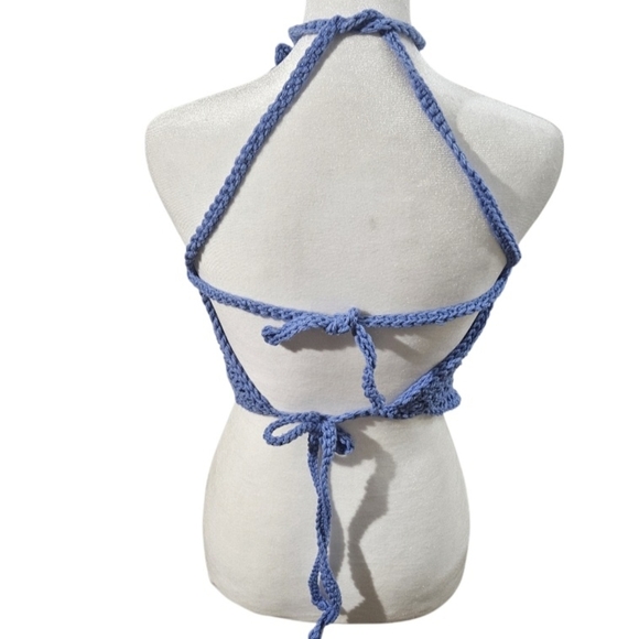 Handmade Granny Square Crochet Swim Cover Up Top Boho Resort Beachwear Colorful - Picture 7 of 17